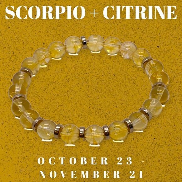 NWT Wool + Pepper Co. Scorpio + Citrine Bracelet - Zodiac x Gemstone Collection - Picture 7 of 13